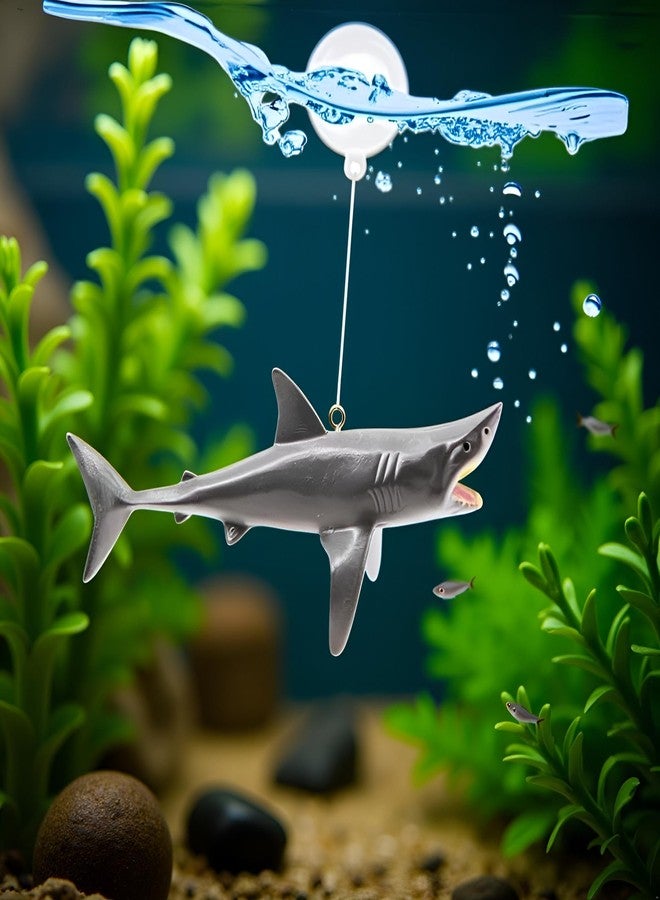 Cauaoa 1 Pc Floating Shark Ornament - Adjustable Aquarium Shark Animal Decor | Aquarium Floating Shark Ornaments Thematic Ornaments Suitable for Aquarium All Kinds of Fish Tank and Home, Shark Pool Décor - Image 3